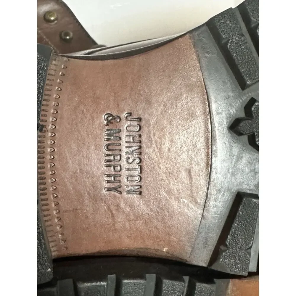 Johnston & Murphy Jennings Shearling Lined Wingtip Boots Mens 9 M Brown Leather